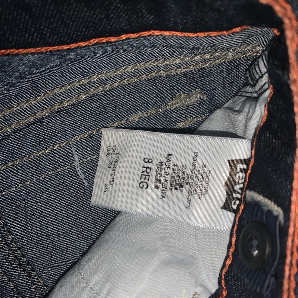 NWT LEVIS GIRLS DARK WASH BOOT CUT JEANS - Picture 5 of 6